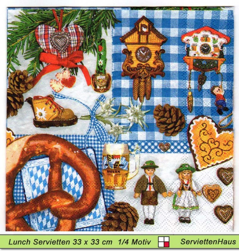 Deutschland - Bayern - Alpen blau -1 Lunch Serviette